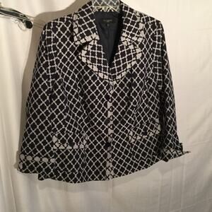 Talbots 22Navy blue white pattern blazer worn once